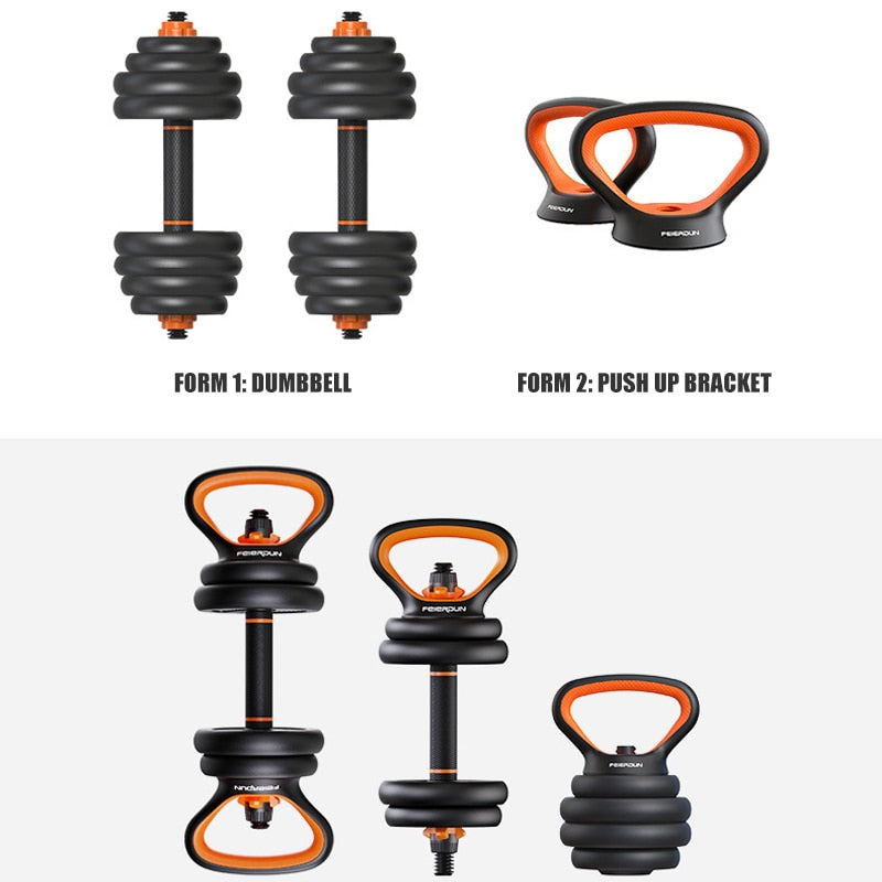 6 in 1 Dumbbell Set Heavy Weights Adjustable Kettlebell Disassembly 