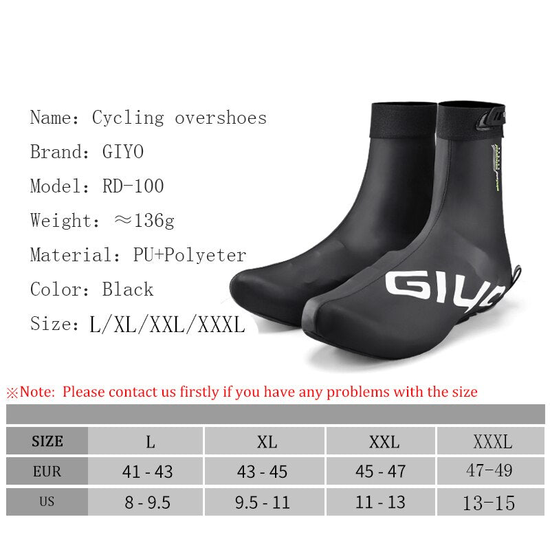Waterproof & Rainproof Thermal Fleece Cycling Overshoes with Lock Protector