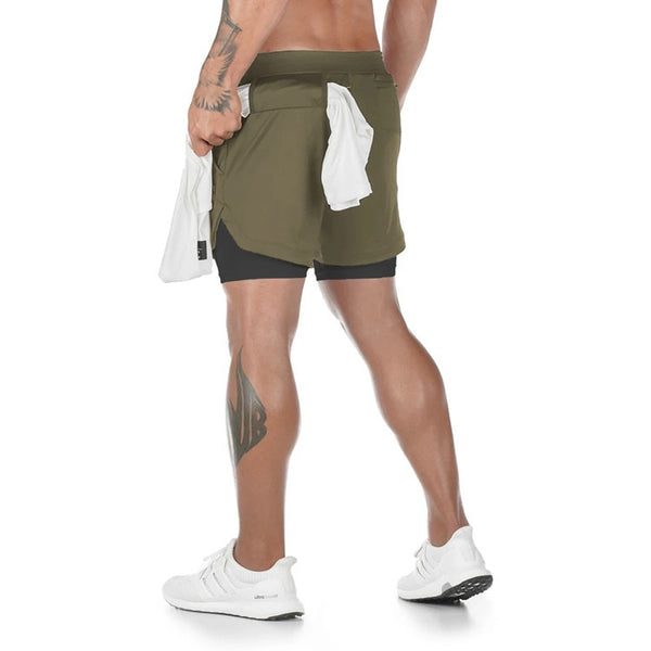 Camo Double layer Running Shorts for Men