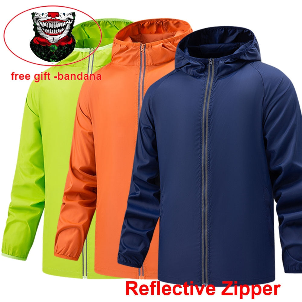 Hiking Windbreaker  Waterproof Jacket Reflective Coat for Men and Women all colours