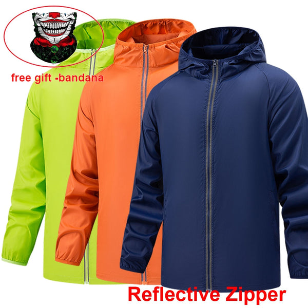 Hiking Windbreaker  Waterproof Jacket Reflective Coat for Men and Women all colours