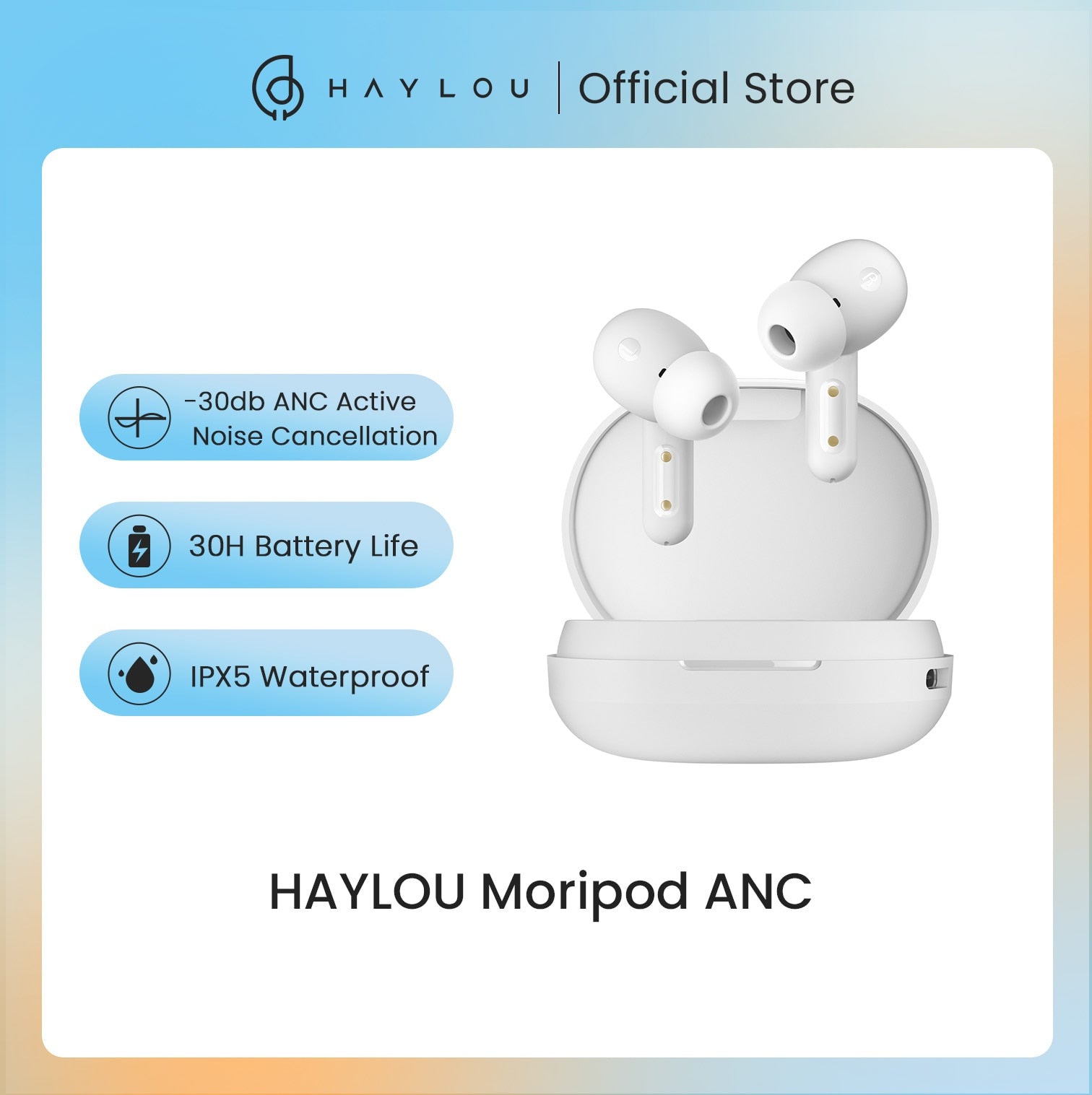 HAYLOU Mori Pods ANC Bluetooth with Touch Control Sport Earbuds