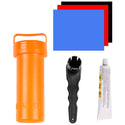 Inflatable Boat Repair Kit with PVC Patches Glue Wrench and Storage Bucket 