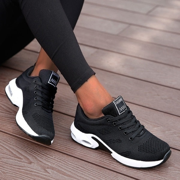 Buy 1727black Vulcanized Falt Platform Mesh Sports &amp; Running shoes for Women