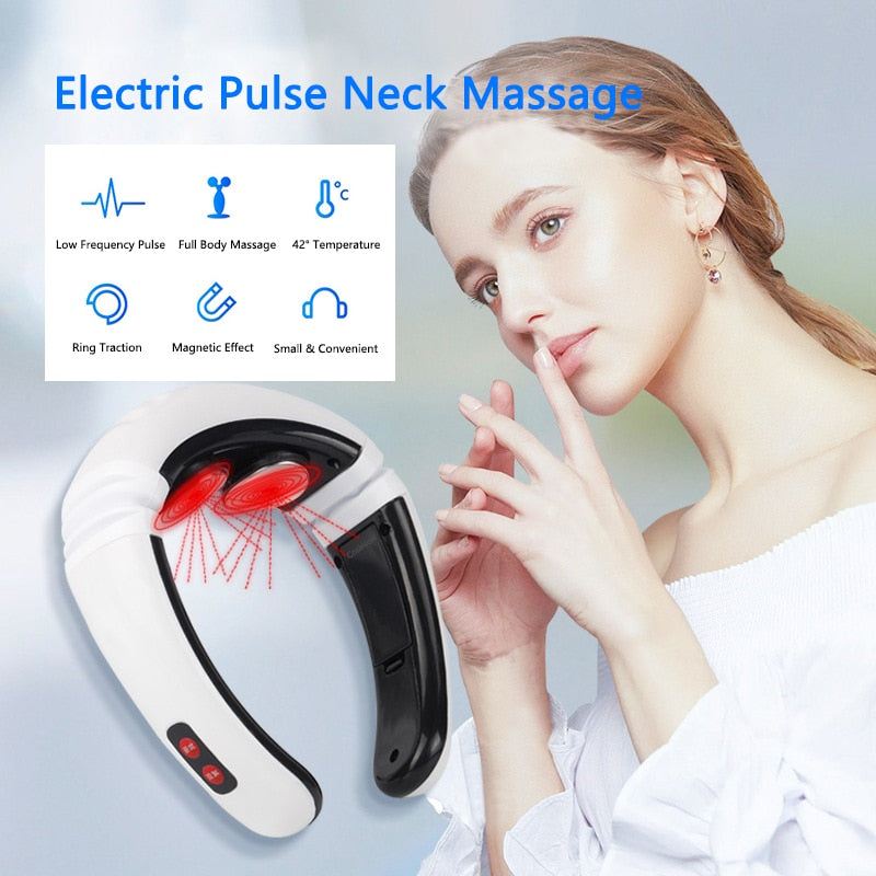 Electric Pulse Back and Neck Massager |Infrared Pain & fatigue Relief