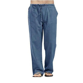 Buy light-blue SIPERLARI Linen Wide Korean style Trousers for Men. Oversize Linens Yoga Pants