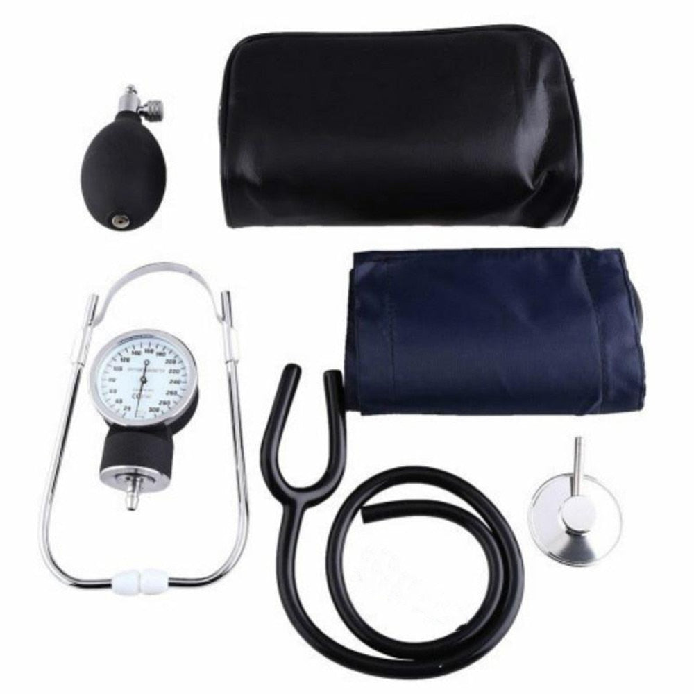 Manual Arm Blood Pressure Monitor Stethoscope Sphygmomanometer Aneroid