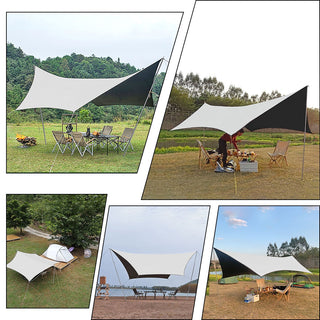 5x4.5m Large Waterproof Hexagonal Black Coating Tarp. Camping tarp