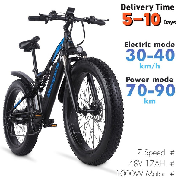 hengmilo MX03 Powerful Electric Mountain e- Bike 48V 1000W 7 Speed 