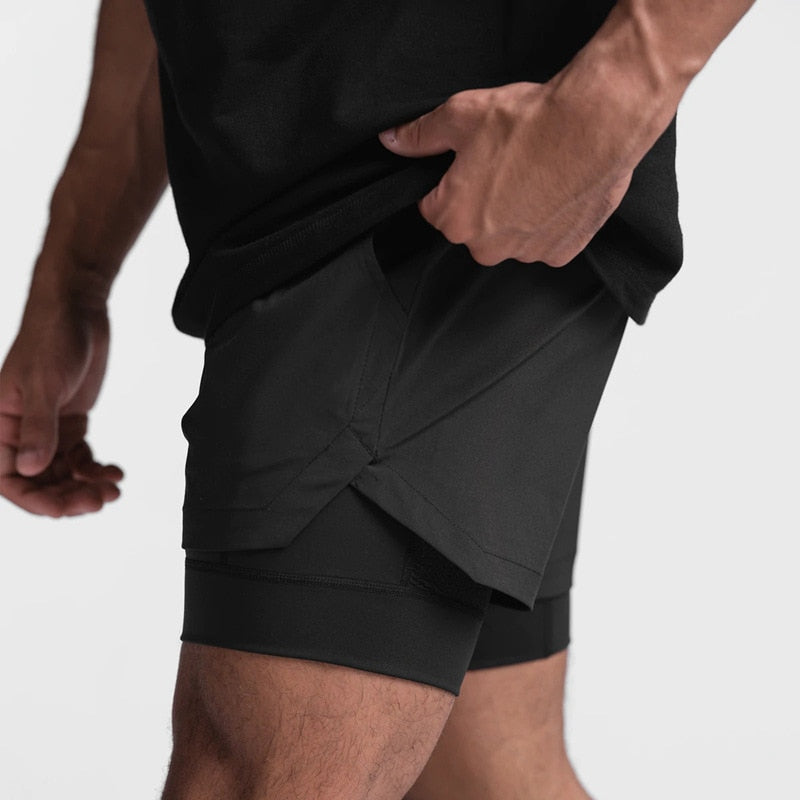 Breathable Double layer sport shorts for Men
