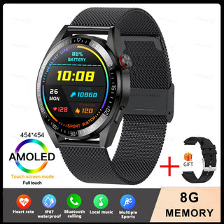 Smart Watch 8G Memory Local Music Player 454*454 AMOLED Screen For Samsung & Huawei