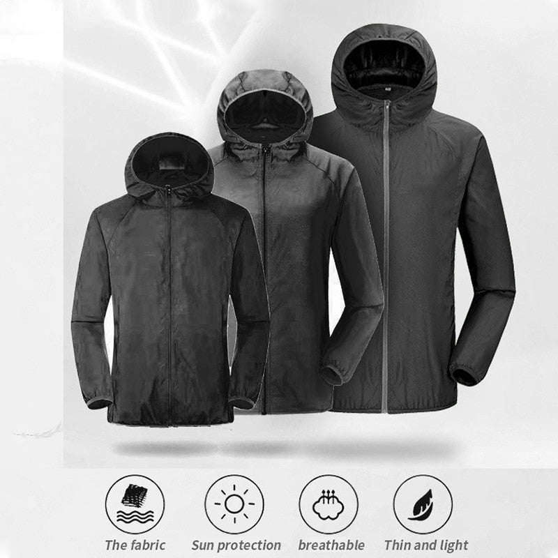 Outdoor Camping Men's Jacket Same Sunscreen Spring Autumn Lightweight Single-Layer Coat Waterproof Sports Hiking Clothes