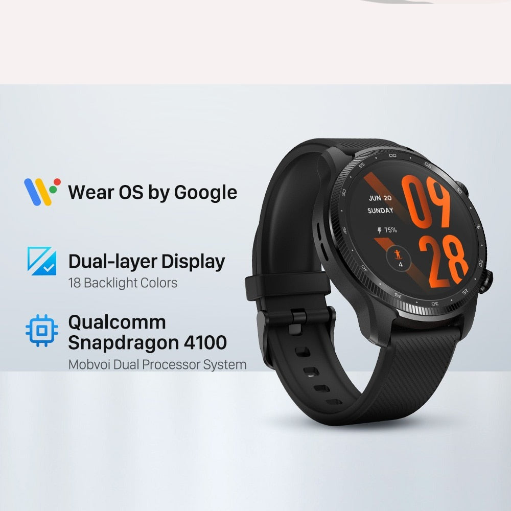 TicWatch Pro 3 Ultra GPS Wear OS Smartwatch Qualcomm 4100 Mobvoi Dual Processor 