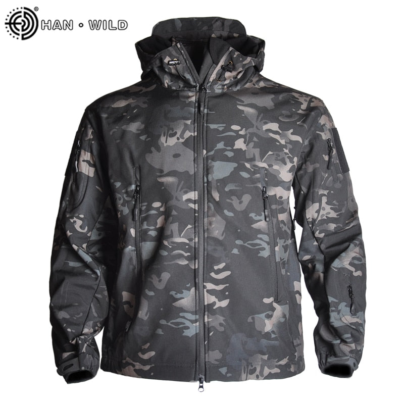 Comprar black-camo-jacket Waterproof Windbreaker Tactical Jacket &amp; pants set for Men