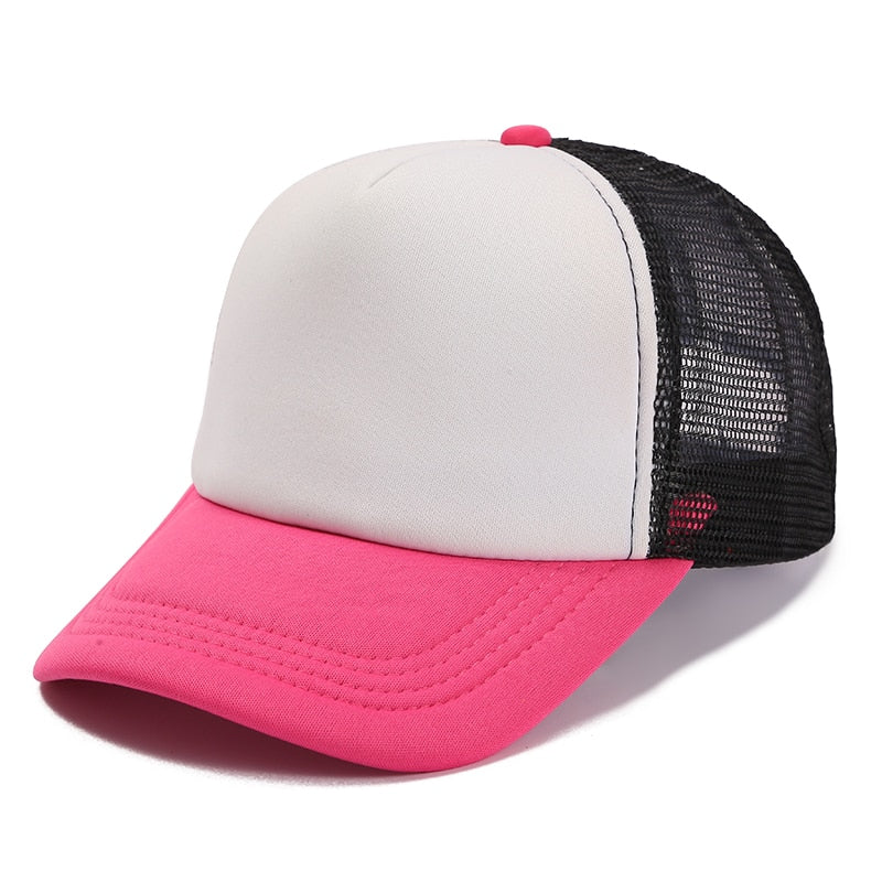 Acheter rose-red-black Plain and Mesh  Adjustable Snapback Baseball Cap
