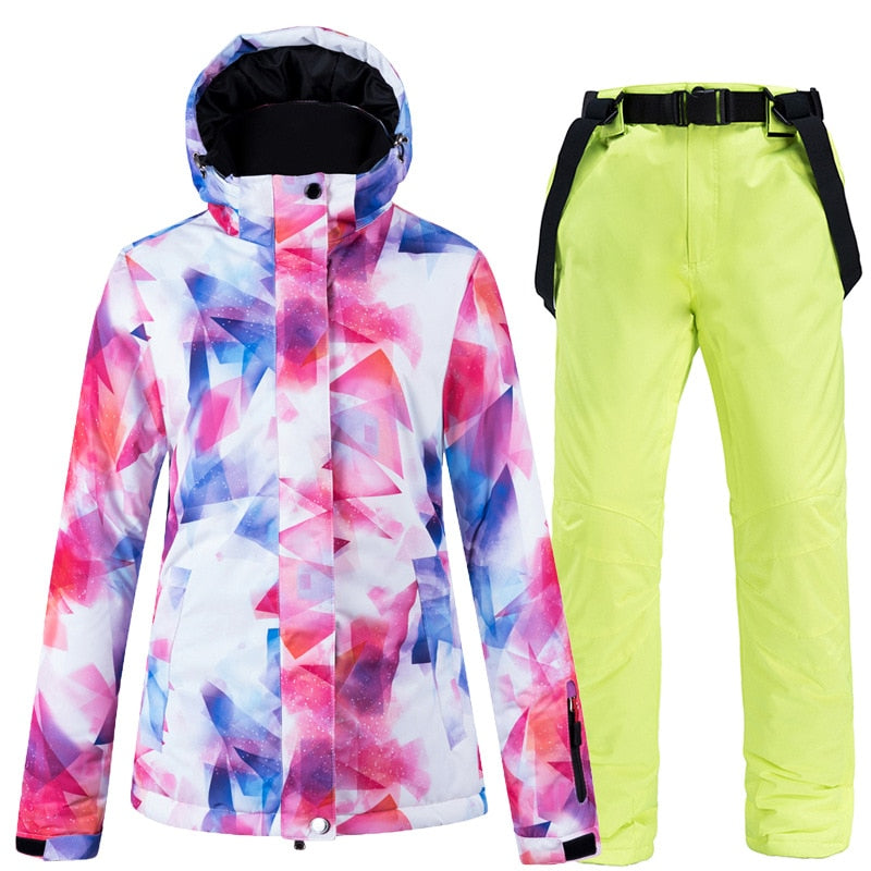 Compra color-16 Warm Colourful Waterproof &amp; Windproof Ski Suit for Women Skiing and Snowboarding Jacket or Pants Set
