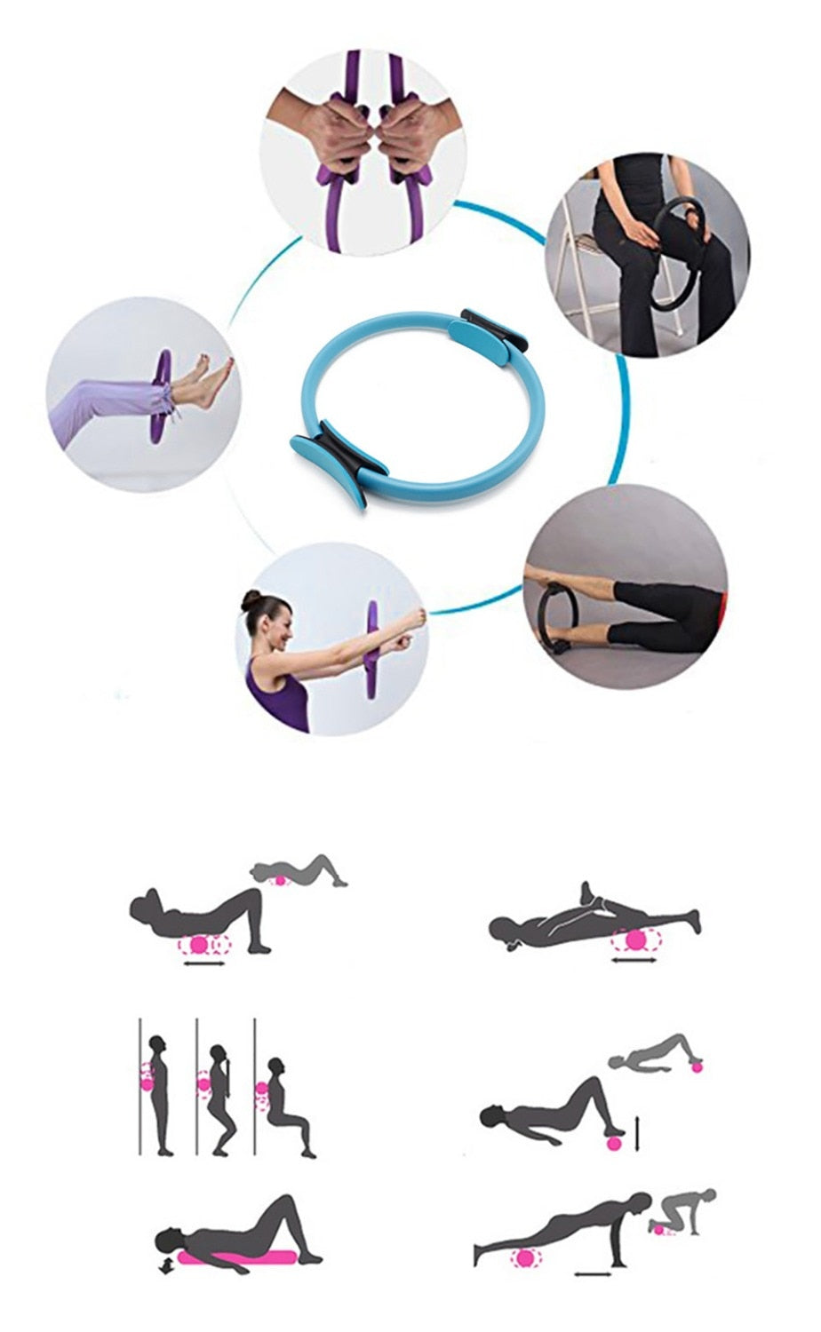 Quality Yoga Pilates Ring Magic Wrap Slimming Body Building Training