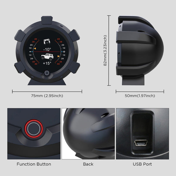 AUTOOL X95 GPS Horizontal Slope Meter Inclinometer Speedometer PMH KMH Car Compass Pitch Tilt Angle Altitude Latitude Longitude