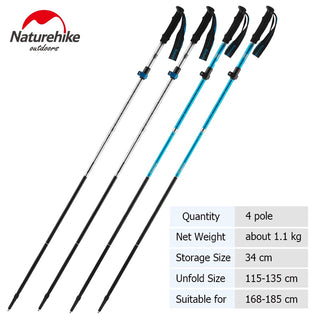 Naturehike Stick Five-section Trekking Poles ST09 Collapsible Hiking Lightweight Folding Sticks , Decathlon, JD SPORTS, Sports Direct