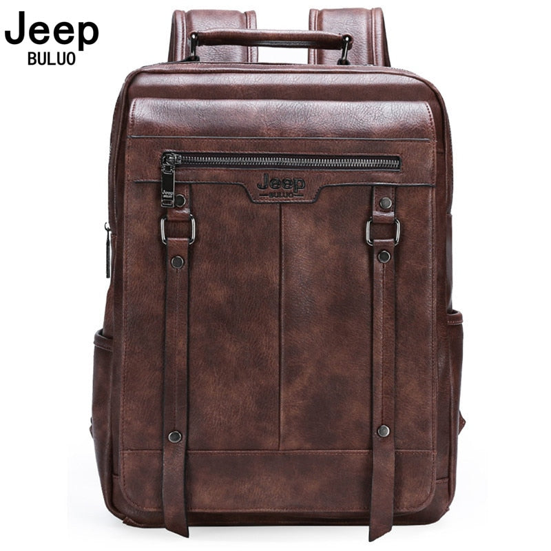 20L Spit Leather Jeep Buluo trendy backpack 