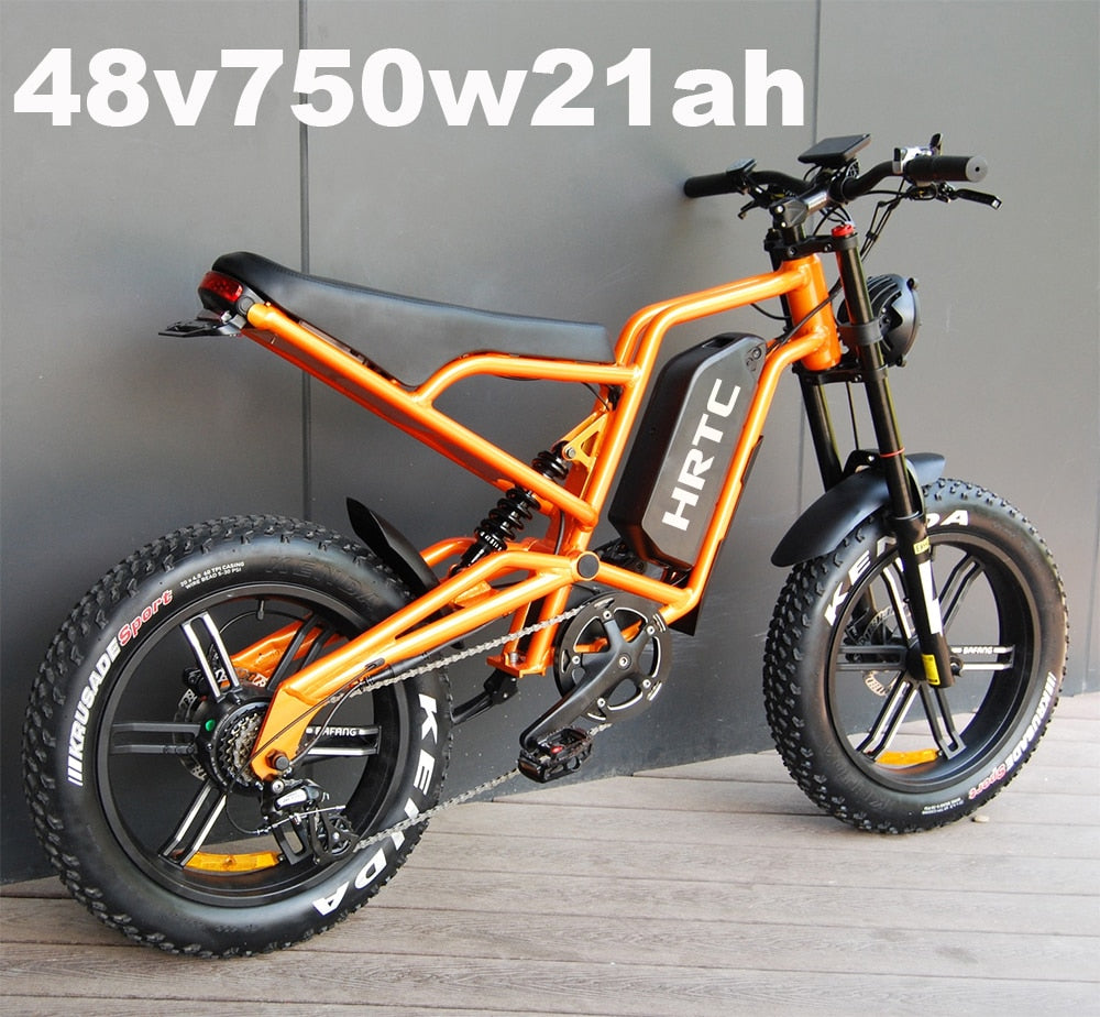 Buy 48v750w 20 inch off-road moped wide tire lithium battery snowmobile mountain bike electric bicycle 48V snow fertilizer tire bicycle