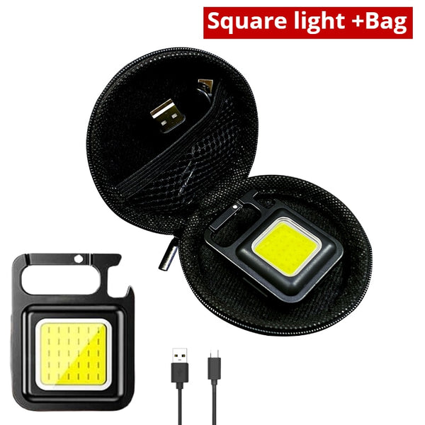 Mini LED rechargeable Flashlight Keychain Light Portable