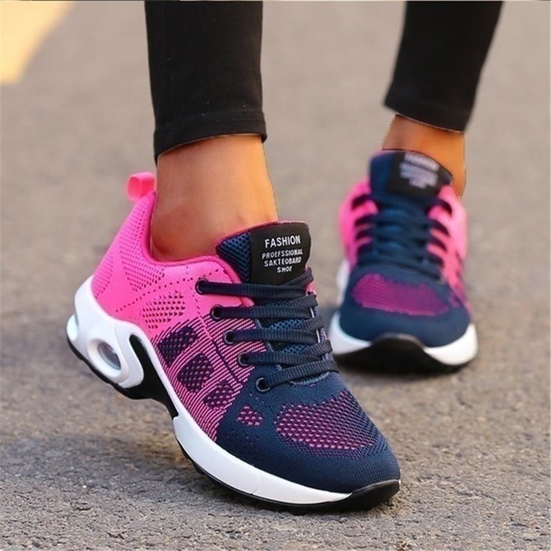 Buy bule-purple Summer Women Shoes Breathable Mesh Outdoor Light Weight Sports Shoes