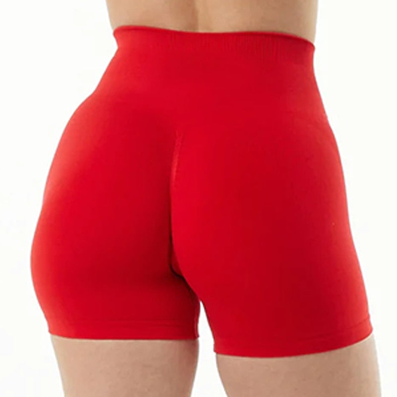 Buy big-red High Waist Seamless Sport Shorts Scrunch Bum Shorts for Women