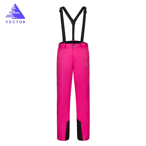 Thick Warm Ski Suit Women Waterproof Windproof Skiing and Snowboarding pants pink