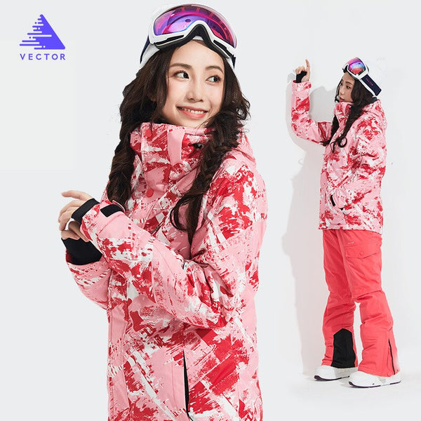 Thick Warm Ski Suit Women Waterproof Windproof Skiing and Snowboarding