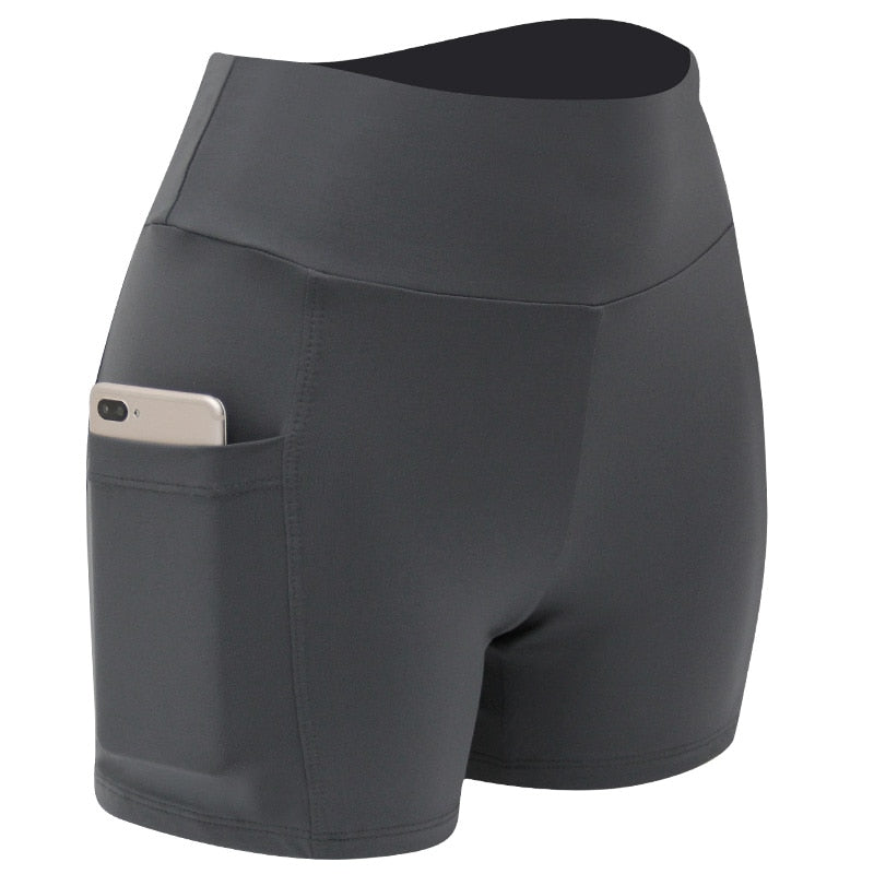 Acheter 2-dark-grey 2022 Women&amp;#39;s Yoga Pants Gym Pants Sports Running Shorts Quick Dry Leggings Cycling Push-Ups Safety Panties with Side Pockets