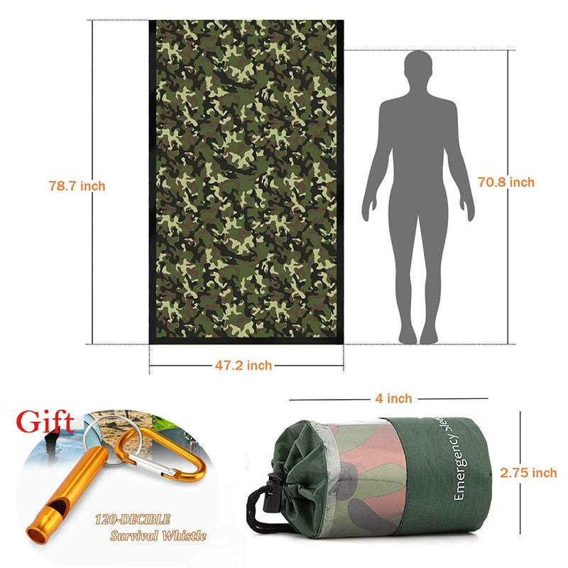 Waterproof Lightweight Thermal Emergency Sleeping Bag Bivy Sack - Survival Blanket Bags Camping, Hiking, Outdoor, Activities-5