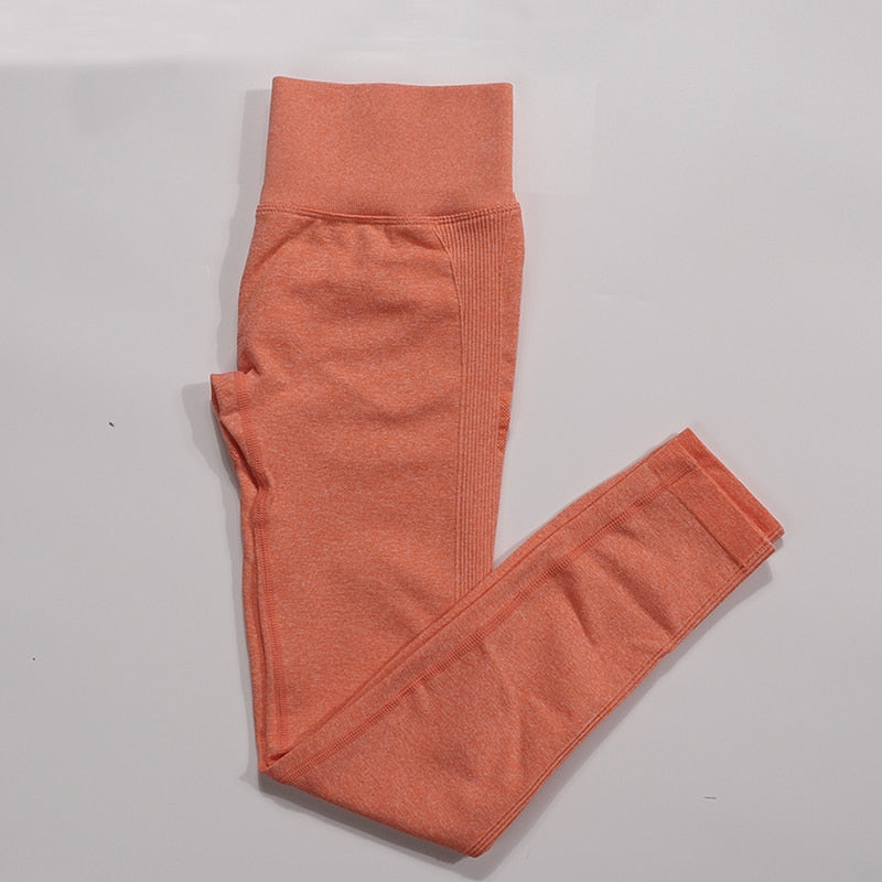 Buy new-orange High Waist Seamless Push Up Yoga Leggings for Women