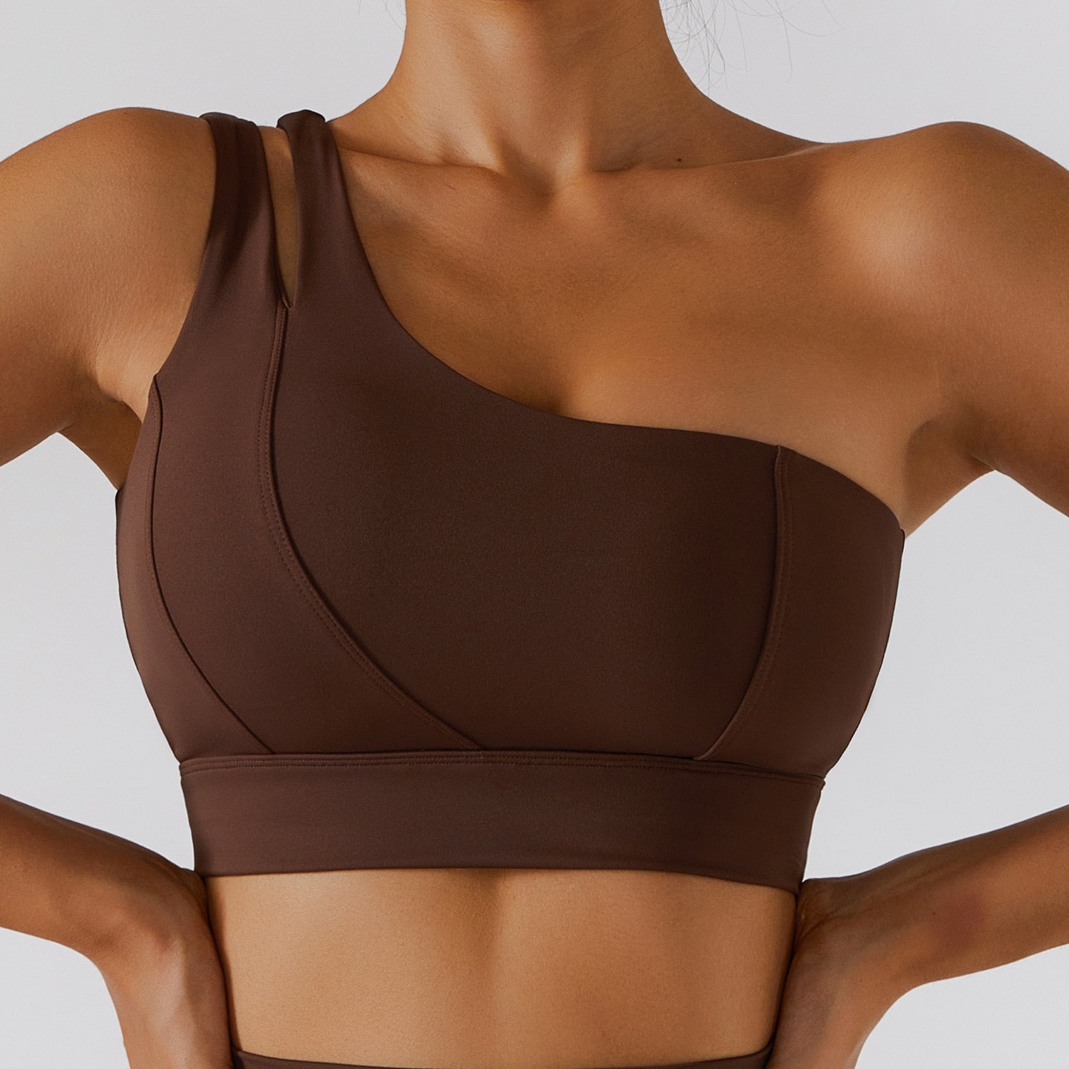 Buy brown-bra-a 2PC Yoga and Gym Wear High Waist Leggings &amp; Top Set