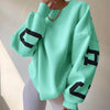  Fashion Fleece Long Sleeve Loose Pullover sweatshirt for women