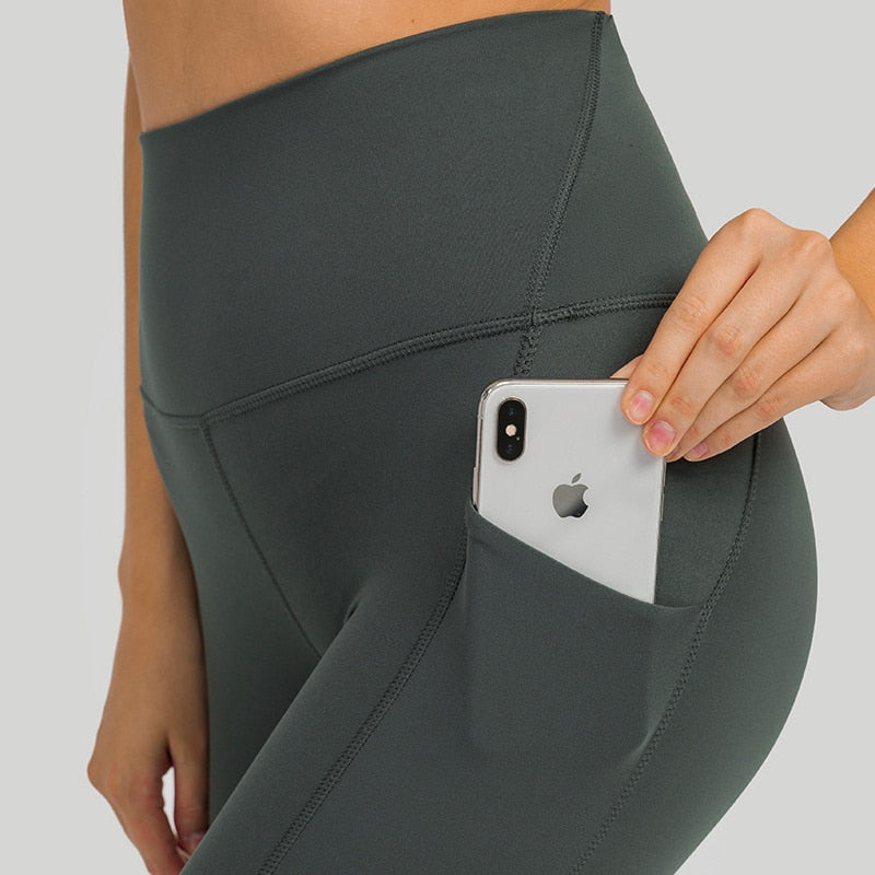 Naked Feel High Waist Tummy Control, Butt Lift Yoga Pants with Pockets for Women