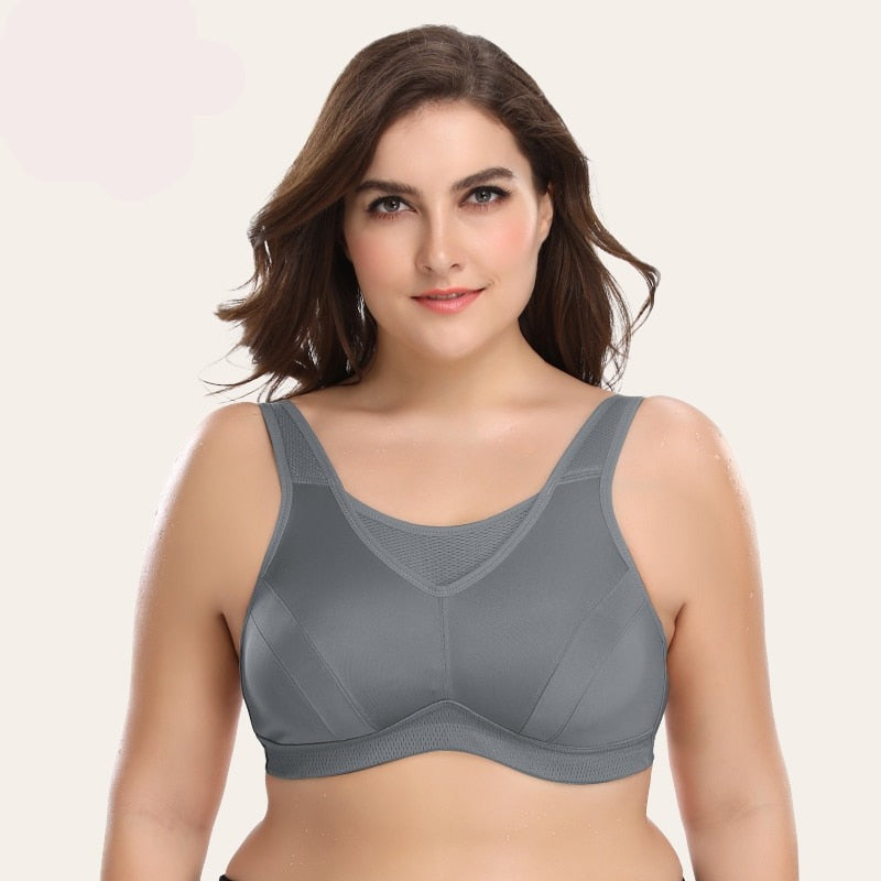 Wingslove Workout Sports Bra Bounce Control High Impact Full-Support Top Non-Paddded Wirefree Plus Size