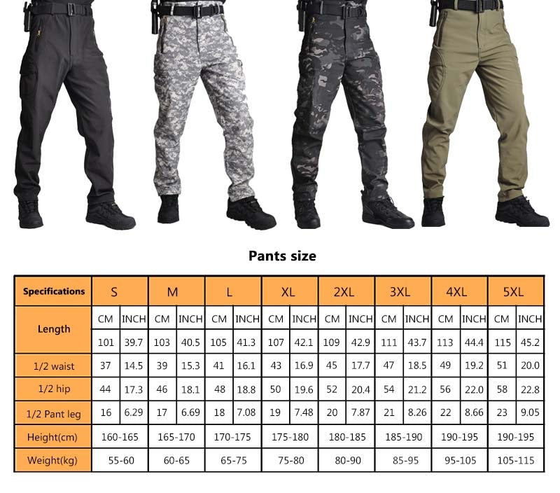 Fleece Tactical Cargo Pants for Men 