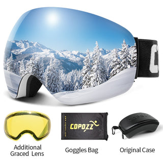 Compra w-silver-set COPOZZ Anti-Fog Ski Spherical Frameless Ski Goggles 100% UV400 Protection