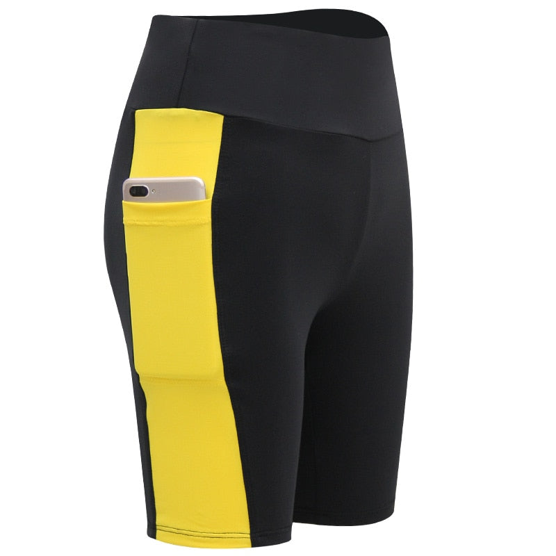 Comprar 6-yellow Waist High Stretchy Tight sports Shorts for women