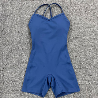 Compra navyblue-short Athleisure  One Piece Backless Fitness Bodysuit / Jumpsuit