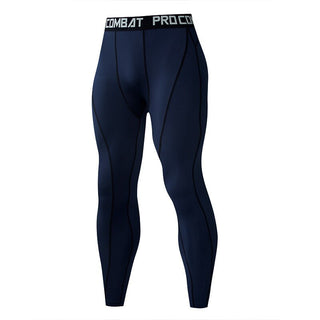 Buy blue Men Compression Tight Leggings for Running Sports and yoga. Quick Dry, sweat absorbent.
