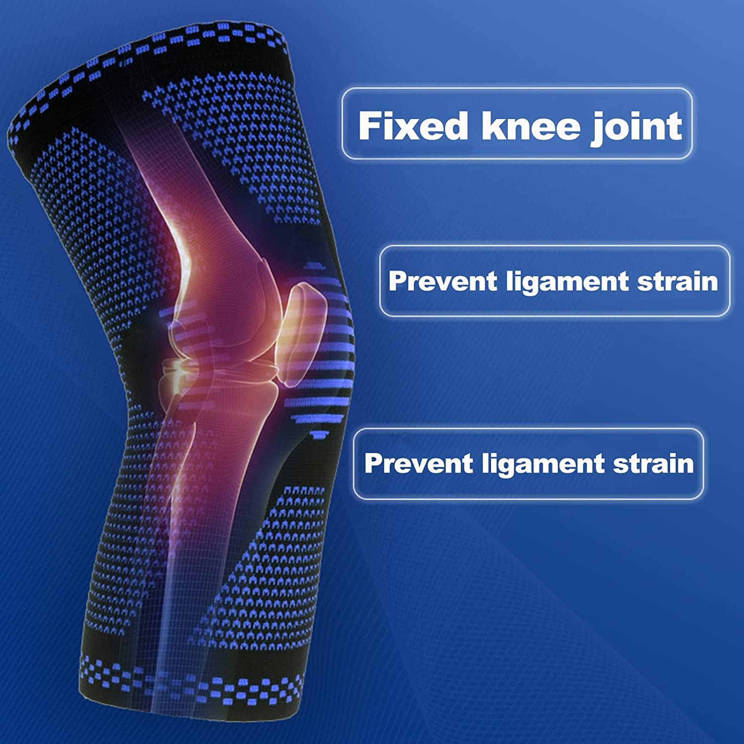 Knee Brace Support Compression Sleeve with Side Patella Stabilizers