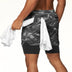 Camo Running Shorts 2 In 1 Double-deck shorts for Men Quick Dry