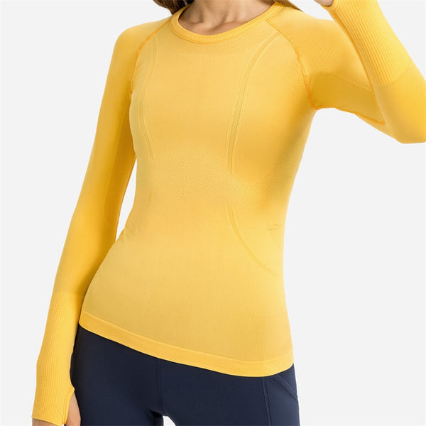 Nepoagym OCEAN Yoga Seamless Top Super Soft Long Sleeve Shirt Stretchy. Workout Top for Women, jd sports, sports direct, Decathlon  Yoga Super Soft and stretchy Long Sleeve top with Thumb Hole