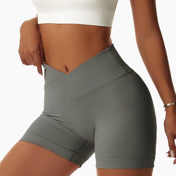 Seamless Cross High Waist Yoga Hip Lift Shorts for women