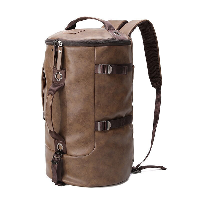 Vintage Leather Men's Backpack with air cushion belt