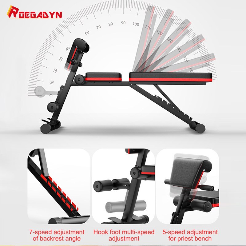 Home Adjustable Fitness Bench Multifunction Abdominals Muscle Gym 