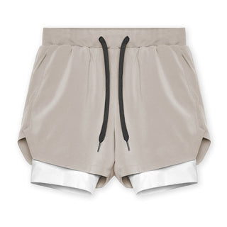 Compra light-card-white Breathable Double layer sport shorts for Men