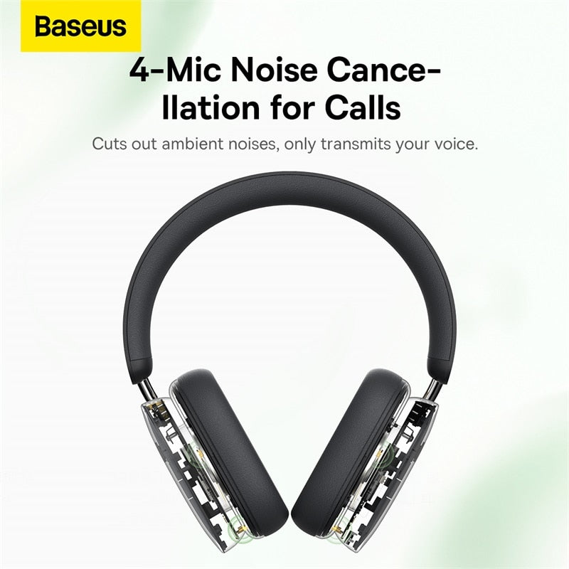Baseus Wireless Headphones with 4-mics and 70H batteryTime